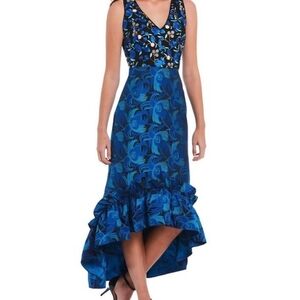 Badgley Mischka Belle Embroidred Floral Dress NWT